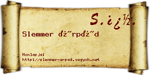 Slemmer Árpád névjegykártya